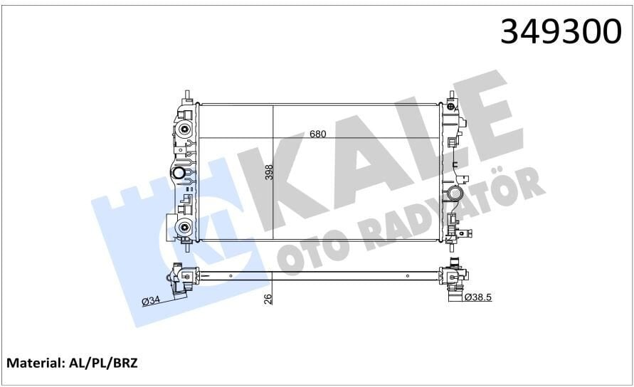 RADYATÖR 349300 ASTRA-J ASTRA GTC ZAFIRA TOURER-C CRUZE 1.4 1.6 10-> BRAZING AT