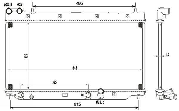 RADYATÖR 349800 JAZZ-II ( 325x648x16 ) (BRAZING)AT MT