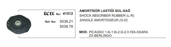 AMORTİSÖR TAKOZU 41512 P306 PARTNER PICASSO XSARA ZX BERLINGO KISA 5038.21