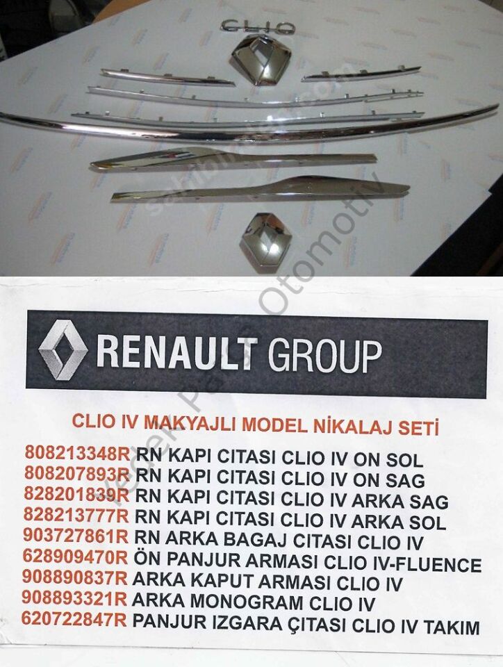 NİKELAJ ÇITA TAKIMI 839710717 CLIO-IV (10 PARÇA)