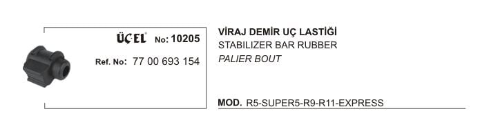 R9 - R11 Viraj Demir Uç Lastiği 7700760265 Üçel