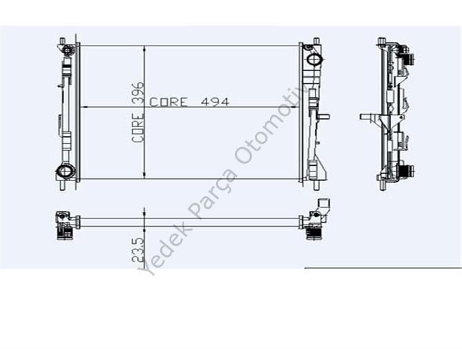 RADYATÖR 0518572AL CLIO-III MODUS 1.5 DCI 1.2-16V 1.4 1.6 AC + KLİMASIZ MEKANİK