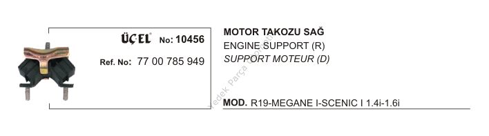MOTOR TAKOZU SAĞ 10456 R19 MEGANE-I 7700785949
