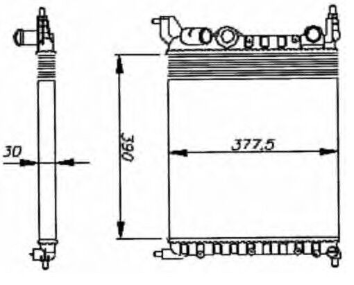 Clio 1 Motor Su Radyatörü 1.4 8V E7J Klimasız Tip 1.4 8V E7J 1990 1998 7701034770 Kale
