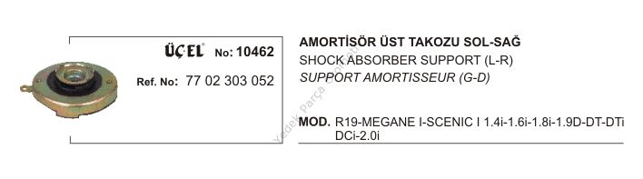 AMORTİSÖR TAKOZU 10462 R19 MEGANE-I SCENIC-I 7702303052