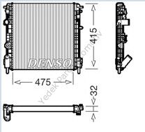 RADYATÖR 0528302AL CLIO SYMBOL KANGO 1.9D 480X414.5X28 2 SIRA AL+PL SISTEM