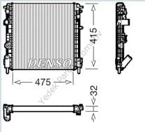 RADYATÖR 0528302AL CLIO 2 SYMBOL KANGO 1.9D 480X414.5X28 2 SIRA AL+PL SISTEM