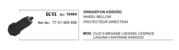Megane 1 Kangoo 1 Clio 2 Sağ Direksiyon Körüğü Körük 1995 2008 7701469486 Üçel