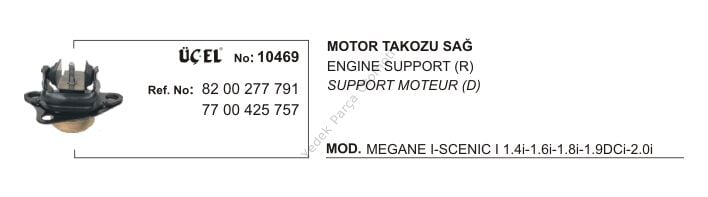 MOTOR TAKOZU SAĞ 10469 MEGANE-I SCENIC-I 8200277791 7700425757