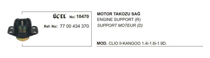Kangoo 1 1.4-8V 1.9D F8Q Clio 2 1.4-1.6 8V 16V Sağ Motor Takozu Kulağı 7700434370 Üçel