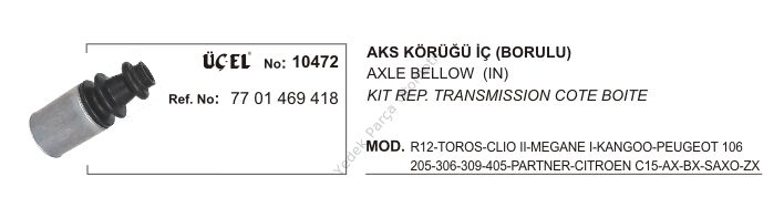 AKS KÖRÜĞÜ İÇ SAÇLI 10472 R12 TOROS CLIO-II MEGANE-I KANGO 7701469418