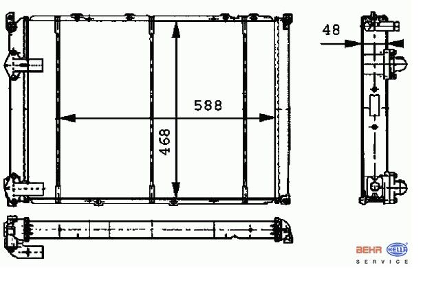 Renault Safrane Motor Su Radyatörü 2.1 2.2 2.5 7701035723 Kale