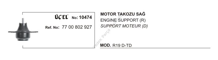 MOTOR TAKOZU SAĞ 10474 R19 DİZEL . 7700802927