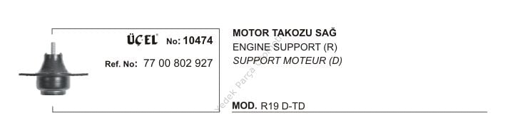 MOTOR TAKOZU SAĞ 10474 R19 DİZEL . 7700802927