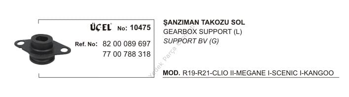 ŞANZUMAN TAKOZU SOL 10475 R19 DİZEL R21 CLIO-II MEGANE-I SCENIC-I KANGO 82000896