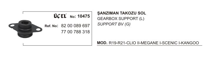 Clio 2 Kangoo 1 Megane 1 Scenic 1 Motor Şanzıman Takozu Sol 1998 2012 7700788318 8200089697 Üçel