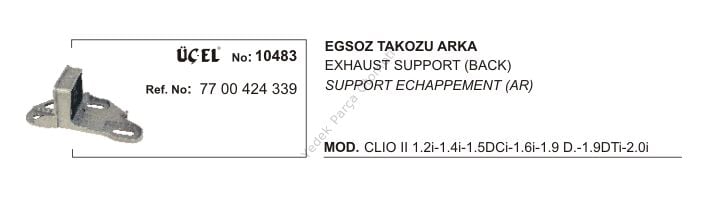 EKSOZ TAKOZU ARKA 10483 CLIO-II 7700424339