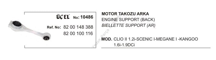 MOTOR TAKOZU ARKA 10486 CLIO-II MEGANE-I SCENIC-I KANGO 8200148388 8200100116