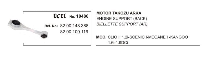 Clio 2 Megane 1 Scenic 1 Kangoo 1 Arka Motor Takozu Kulağı Alt 1.5 Dci K9K 2003 2012 8200148388 8200493821 Üçel