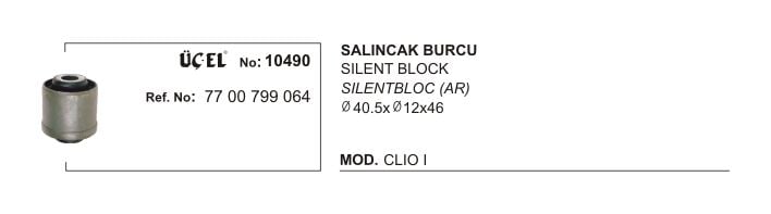 Clio 1 Ön Salıncak Tabla Burcu Adet 1990 1998 7700799064 7700799065 Q40.5XQ12X46 Üçel