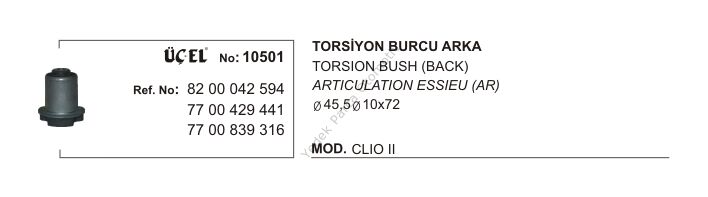 TORSİYON BURCU 10501 CLIO-II 8200042594 7700429441