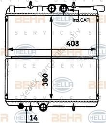 RADYATÖR 2039011AB P206 1.4İ 8V (1 SIRA)
