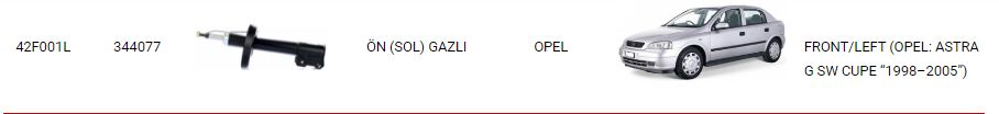AMORTİSÖR ÖN SOL 42F001L ASTRA G