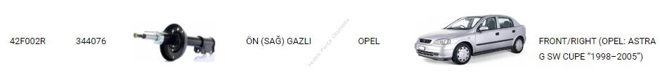 AMORTİSÖR ÖN SAĞ 42F002R ASTRA G
