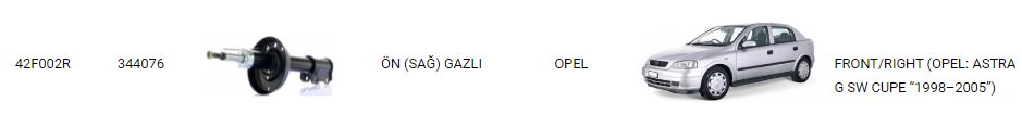 AMORTİSÖR ÖN SAĞ 42F002R ASTRA G