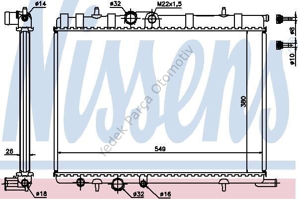 RADYATÖR 2045011AB P307 XSARA 2.0İ 16V 1.9D 2.0HDI (1 SIRA)