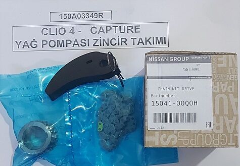 Clio 4 Captur 1 Qashqai 2 J11 Yağ Pompa Zincir Dişli Takım 1.2 Tce H5F Zincir 26 Bakla 2013 2020 150A03349R 15041-00Q0H Renault Mais