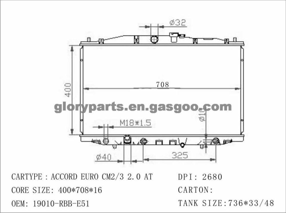 RADYATÖR 341955 ACCORD VII 2.4 03-> BRAZING AT MT