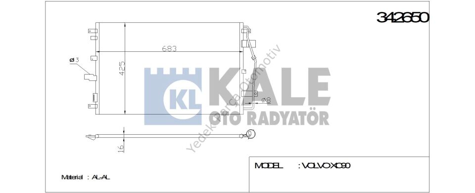 KLİMA RADYATÖRÜ 342650 XC90 I