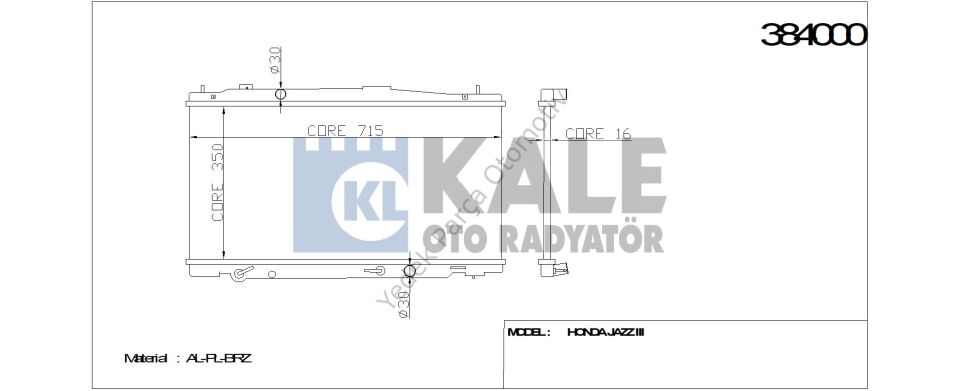 RADYATÖR 384000 JAZZ-III (350x715x16) BRAZING AT