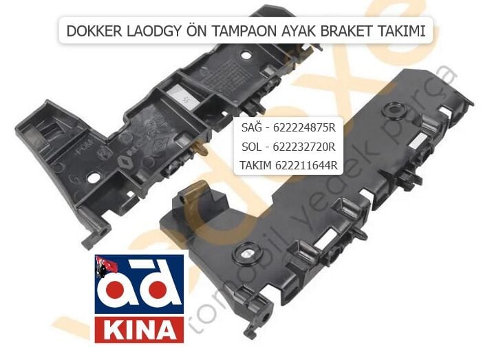 Dokker Lodgy Ön Tampon Braketi Sağ Sol Takım 622224875R  622232720R İthal