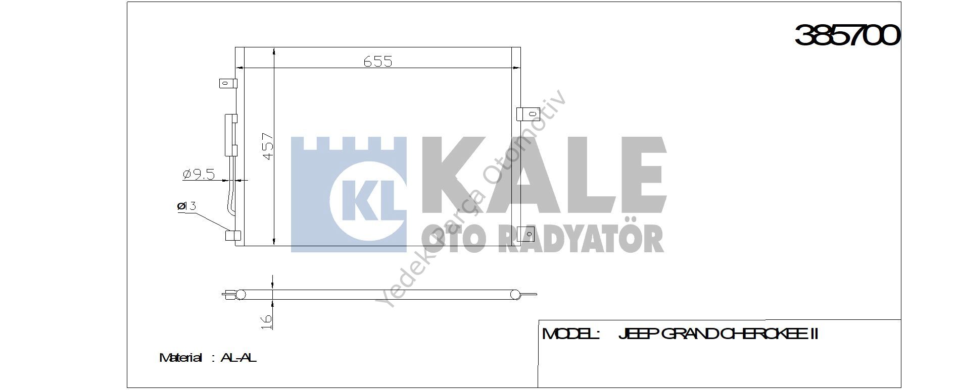 KLİMA RADYATÖRÜ 385700 GRAND CHEROKE-II 2.7CRD 3.1TD 4.0I 4.7I V8 99-> (637x458
