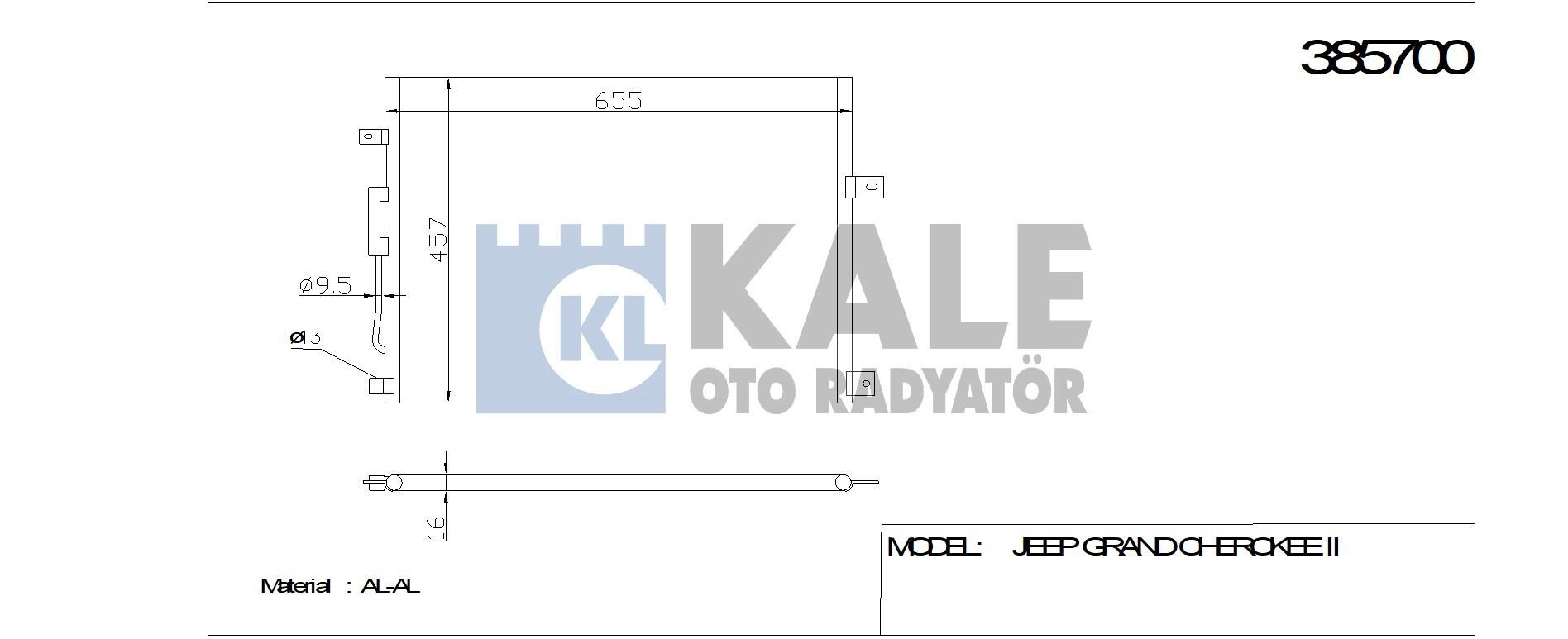 KLİMA RADYATÖRÜ 385700 GRAND CHEROKE-II 2.7CRD 3.1TD 4.0I 4.7I V8 99-> (637x458