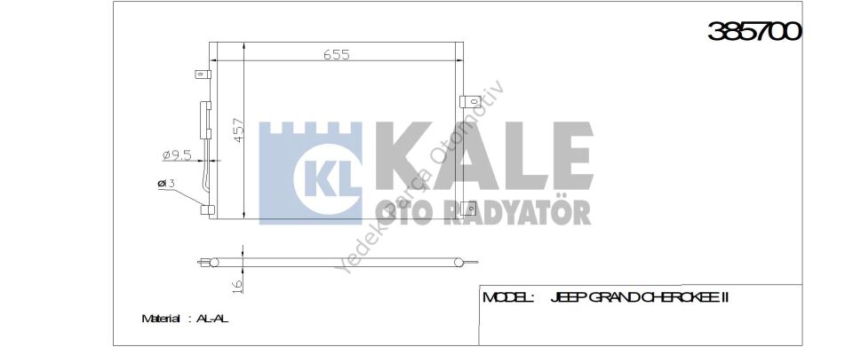 KLİMA RADYATÖRÜ 385700 GRAND CHEROKE-II 2.7CRD 3.1TD 4.0I 4.7I V8 99-> (637x458