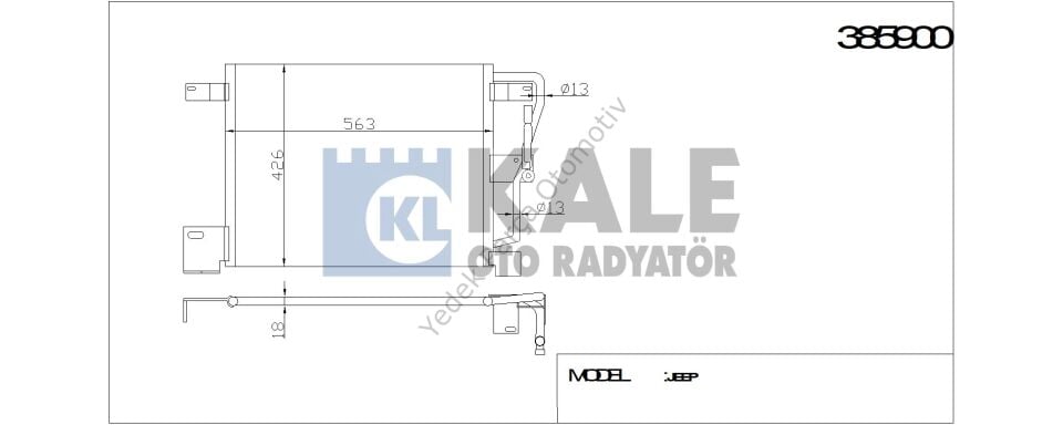 KLİMA RADYATÖRÜ 385900 JEEP (540x428x16) (KURUTUCU İLE)