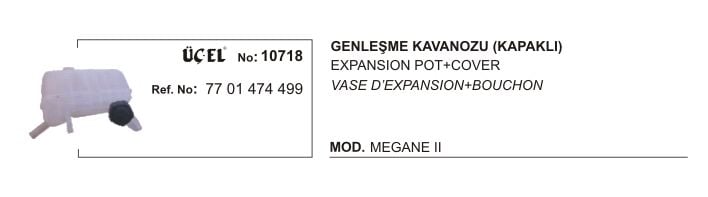 Megane 2 Scenic 2 Radyatör Yedek Su Deposu Genleşme Kavanozu 2003 2010 7701474499 Üçel
