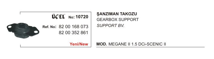 Megane 2 Scenic 2 Clio 3 Modus Motor Şanzıman Takozu Sol Kulak 2003 2009 8200352861 6001548160 Üçel