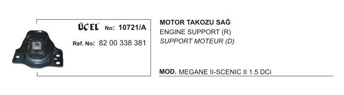 Megane 2 Scenic 2 Sağ Üst Motor Kulağı Takozu 1.5 dCi 1.9 dCi 8200338381 Üçel