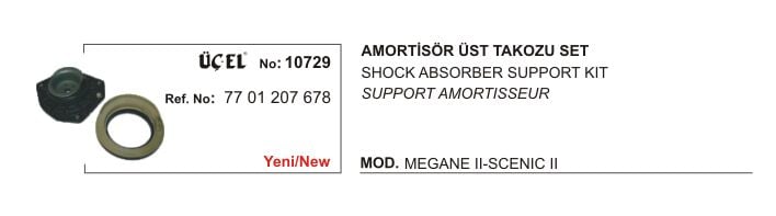 Megane 2 Scenic 2 Ön Amortisör Üst Takozu + Rulmanı Takım 7701207678 Üçel