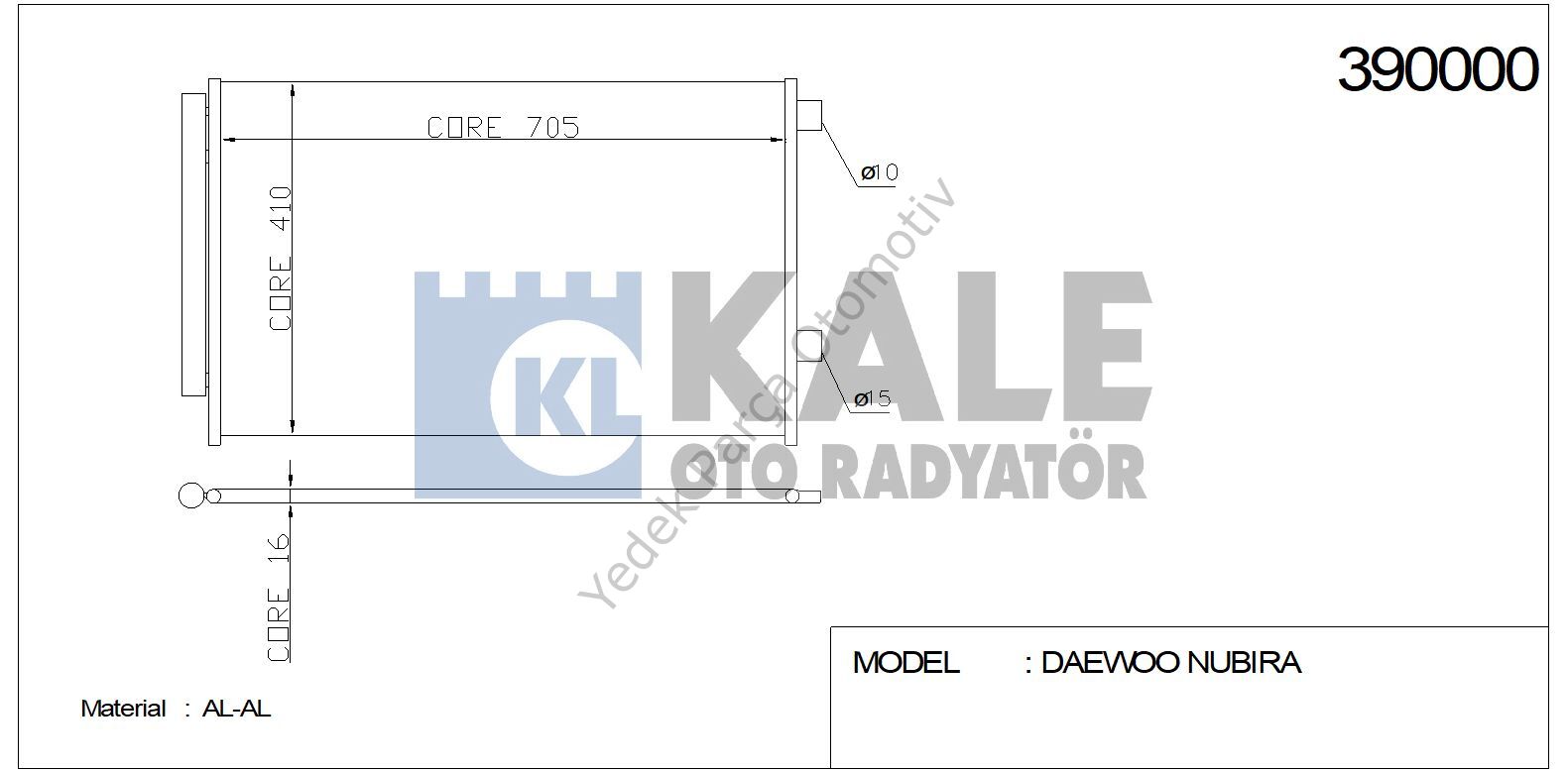 KLİMA RADYATÖRÜ 390000 RAV4-III 2.0I 2.4I 2.2 D4D 06-> (686x408x16) KURUTUCULU