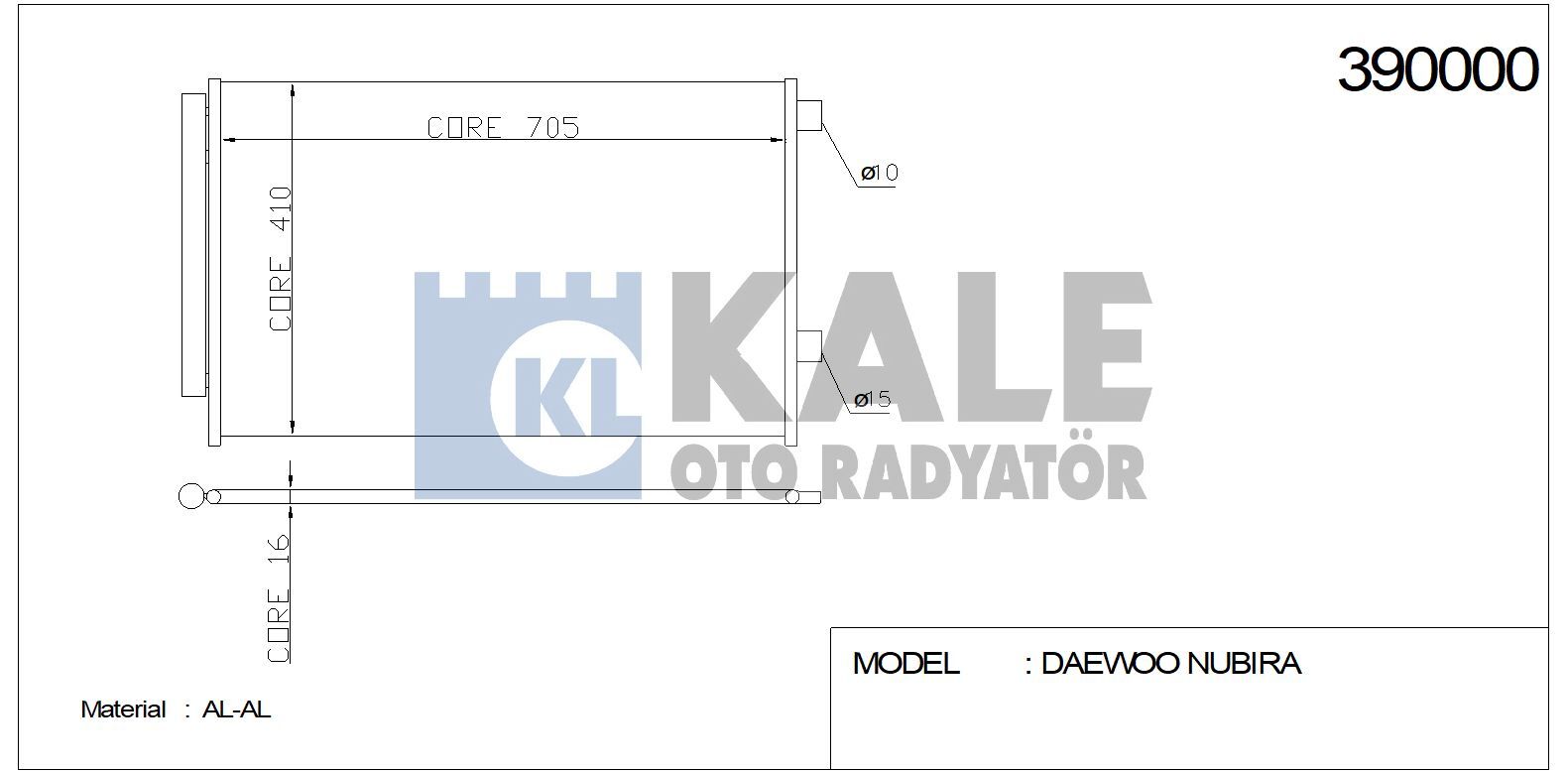 KLİMA RADYATÖRÜ 390000 RAV4-III 2.0I 2.4I 2.2 D4D 06-> (686x408x16) KURUTUCULU