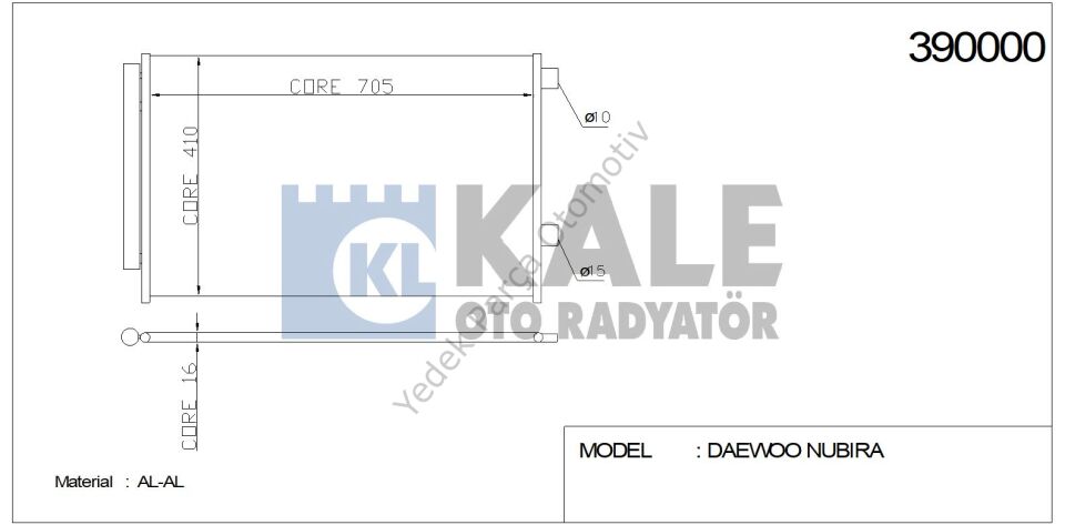KLİMA RADYATÖRÜ 390000 RAV4-III 2.0I 2.4I 2.2 D4D 06-> (686x408x16) KURUTUCULU