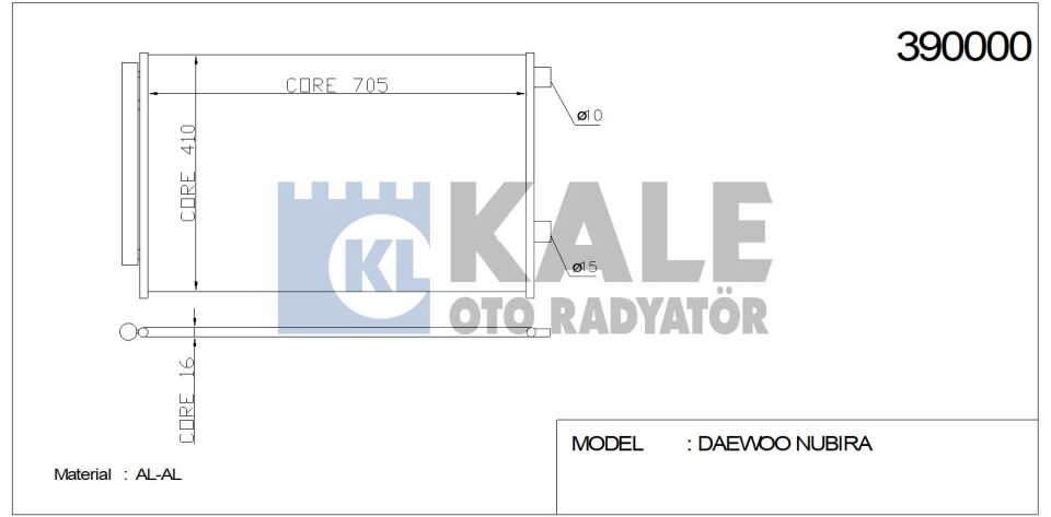 KLİMA RADYATÖRÜ 390000 RAV4-III 2.0I 2.4I 2.2 D4D 06-> (686x408x16) KURUTUCULU