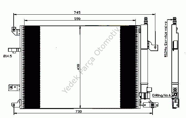 KLİMA RADYATÖRÜ 394200 S70 V70 2.4D 2.4I 20V 2.4T 00-> S80 2.0T 2.3T 2.4I 20V 2.
