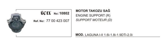 Laguna 1 - 2 Sağ Motor Takozu Kulağı Yağlı 2.0 16V F4R 1998 2008 7700423007 Üçel