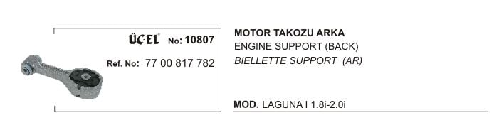 Laguna 1  Arka Motor Takozu Kulağı Alt 2.0 8V F3R Mekanik Vites 1994 1998 7700817782 Üçel